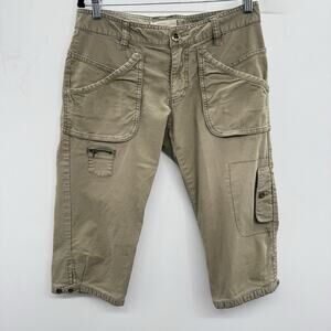 Vintage Old Navy Low Rise Cargo Crop Pants Sz 6 Green Bella Swan Y2K Grunge